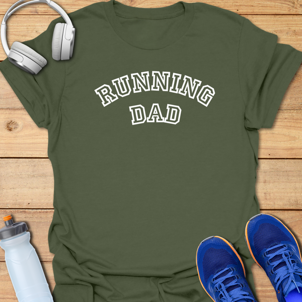 Running Dad College Style - Military Green